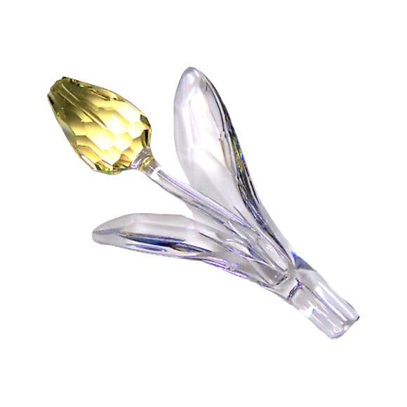 NEW Swarovski Crystal YELLOW TULIP FLOWER Swan Logo LG Faceted Bud SCS 2004 BOX - Picture 2 of 9